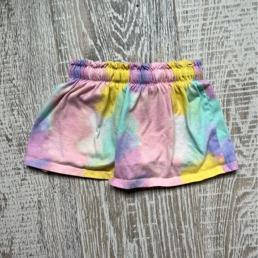 Cat & Jack Girl's Pink and Blue Tie-Dye Skort With Drawstring - Size 2T - Picture 5 of 6